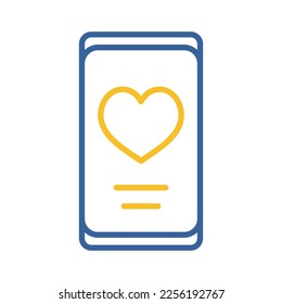 Technik Herz Smartphone Handy romantische Telefongespräche. Valentinstag Ikone, doodle. Dekoration für Grußkarten, Plakate, Pflaster, Kleiderabdrücke, Embleme, Aufkleber