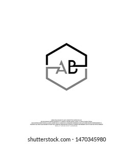 technology hexagon AB logo letters concept. modern business logo template