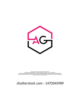 technology hexagon AG logo letters concept. modern business logo template