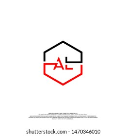 technology hexagon AL logo letters concept. modern business logo template