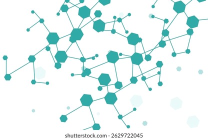 Technology Hexagon Vector White Background. Medical Abstract Design. Modern Dna Geometric Backdrop. Scientific Template.
