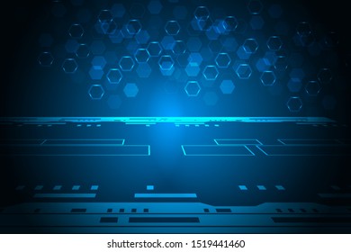 Technology, hexagonal background wallpaper, blue technology, suitable for desktop use, banner background, printing backdrop and other printing work.