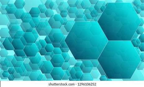Technology hexagonal blue abstract concept backgrounds
