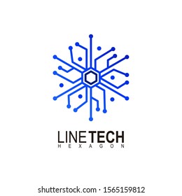 Technology Hexagonal Logo, Modern, Minimalist, Futuristic, Vector Logo Template, Line and technology icon