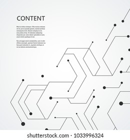 Technology hexagons structure or molecular connect elements.