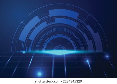 Technology Hi-tech connection digital data and big data background. Communication concept futuristic. HUD style. Magic circle. Vector illustration