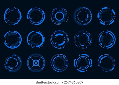 Technology Hi-tech element. Sci-fi HUD futuristic frame technology circle.