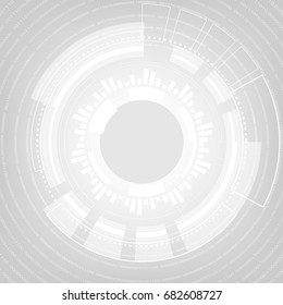 Technology hi-tech gray color background. abstract objects communication concept. vector illustration.