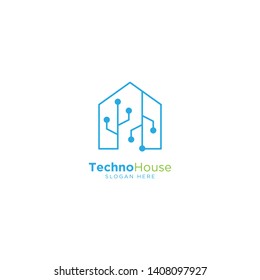 Technology Home Line Outline Monoline Logo Design Vector