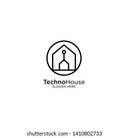Technology House Logo Design Vector