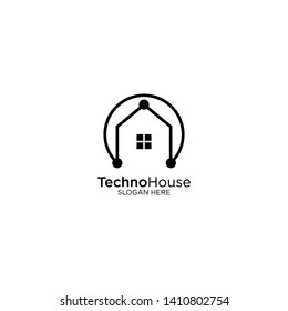 Technology House Logo Design Vector
