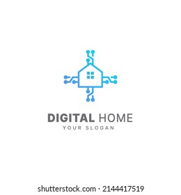 plantilla de diseño de logotipo para el hogar inteligente, tecnología para el hogar, tecnología para el hogar, para el moderno digital de la casa