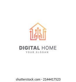 plantilla de diseño de logotipo para el hogar inteligente, tecnología para el hogar, tecnología para el hogar, para el moderno digital de la casa