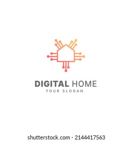 Design-Vorlage für intelligentes Home-Logo, House-Technologie, Home-Technologie für Haus-Digital-Moderne