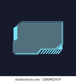 Technischer Rahmenkartoon. tech ui, border digital, future element technology hud frame sign. einzelne Vektorgrafik-Vektorgrafik