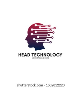 Technology Human Head Logo Icon Design