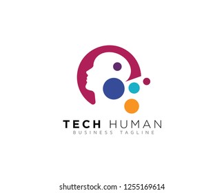 Technology Human Logo Template Design