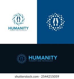 Technology humanity and healthcare logo template abstact and meaningful design