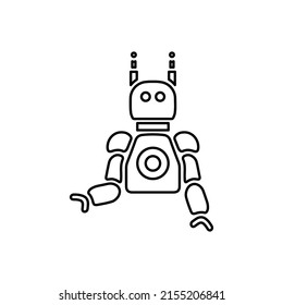 Technology, Humanoid robotics icon. Outline vector art.
