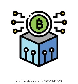 technology ico color icon vector. technology ico sign. isolated symbol illustration