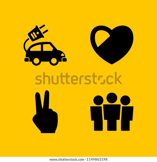 technology icon. 4\
technology set with work, surgery, double and car vector icons for\
web and mobile app