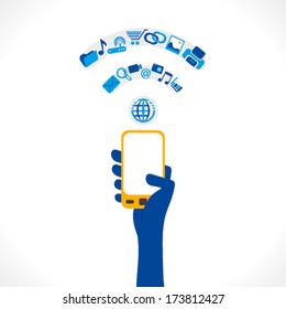 technology icon arrange in wireless symbol  or cloud computing concept vector