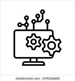 technology icon black outline vector