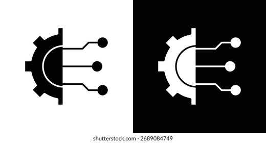 Icono de Tecnología. El Vector de silueta negro
