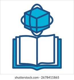 Technology Icon In Blue Monochrome Flat Design, Vector Illustration.