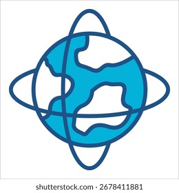 Technology Icon In Blue Monochrome Flat Design, Vector Illustration.