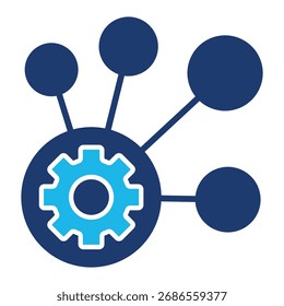 Icono De Tecnología En Diseño Plano Monocromo Azul, Ilustración vectorial