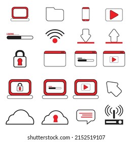 The technology or it icon bundle set vector image