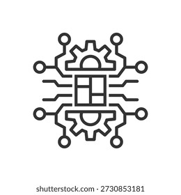 Technology Icon - Chip With Gear Icon