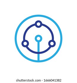 Technology icon, circle logo, vector icon. Abstract circle technology icon, logo