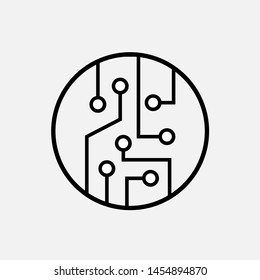 
Technology Icon. Circuit Board Sign & Symbol - Logo Template.,