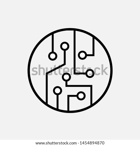 
Technology Icon. Circuit Board Sign & Symbol - Logo Template.,
