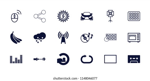 Technology icon. collection of 18 technology filled and outline icons such as mri, disc on fire, banana, electric circuit. editable technology icons for web and mobile.