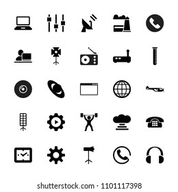Technology icon. collection of 25 technology filled icons such as call, helicopter, planet, router, soft box, studio lapm. editable technology icons for web and mobile.