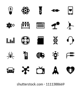 Technology icon. collection of 25 technology filled icons such as rocket, car, international delivery, test tube, fan. editable technology icons for web and mobile.