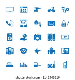 Technology icon. collection of 25 technology filled icons such as laptop connection, phone, browser window, desk phone. editable technology icons for web and mobile.