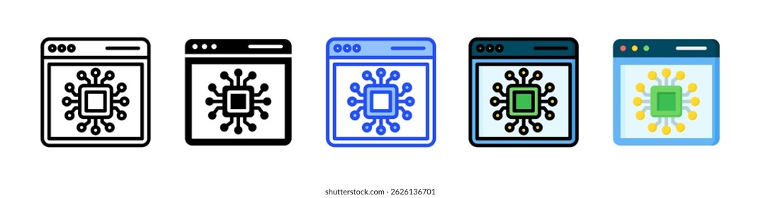 Technology Icon Collection With Multiple Styles