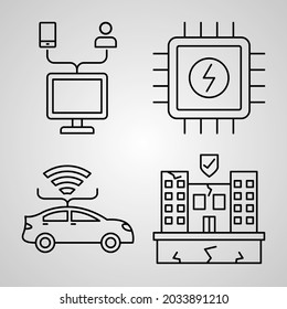 Technology Icon Collection, weißer Farbhintergrund