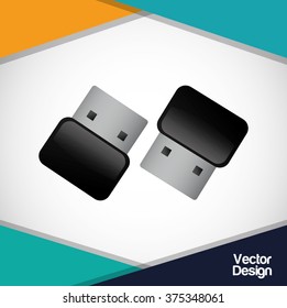 Technology icon design - flash, thumb drive