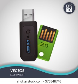 Technology icon design - flash, thumb drive