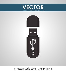 Technology icon design - flash, thumb drive