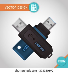 Technology icon design - flash, thumb drive