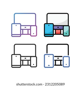 Technology icon design in four variation color