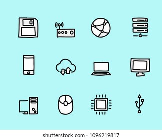 technology icon design illustration,hand drawn style design, designed for web and app