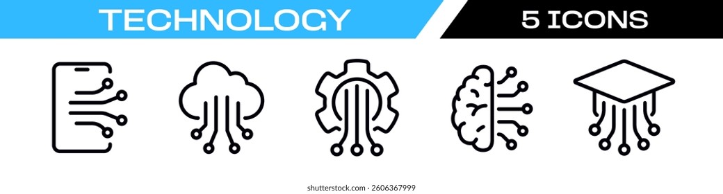 technology icon. digital icon set