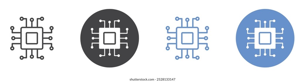 Technologie-Symbol Flache Kunst in Schwarz-Weiß einzeln